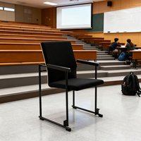 Chaise de bureau de formation à quatre pieds minimaliste exécutive avec appui-tête réglable pour meubles de salle d'attente de conférence