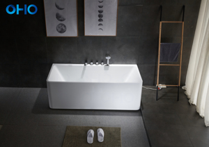 Baignoire <span class=keywords><strong>Spa</strong></span> Carrée Moderne OHO en Acrylique Écologique avec Thermostat et Vidange Central pour Hôtels - Product Image 2