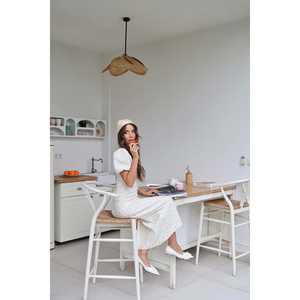 Elegante Vestido Estampado Floral con Corte Evase, Cuello Redondo, Cintura Natural, Tejido Transpirable, para Uso Diario Informal - Product Image 6