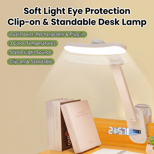 <span class=keywords><strong>Lampe</strong></span> <span class=keywords><strong>de</strong></span> lecture portable <span class=keywords><strong>à</strong></span> 3 couleurs réglables avec horloge, rechargeable, <span class=keywords><strong>à</strong></span> clipser, <span class=keywords><strong>lampe</strong></span> <span class=keywords><strong>de</strong></span> table, protection des yeux, <span class=keywords><strong>lampe</strong></span> <span class=keywords><strong>de</strong></span> <span class=keywords><strong>bureau</strong></span> LED pliable - Product Image 1