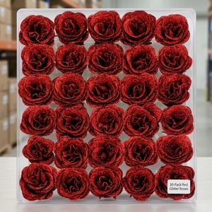 Rose artificielle scintillante de luxe faite à la main avec paillettes, rose éternelle en poussière d'or pour la Saint-Valentin, décoration de mariage et de fête - Product Image 4