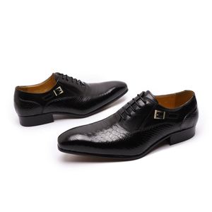 Chaussures habillées classiques modernes pour hommes, en cuir, à lacets, pour mariage - Product Image 4