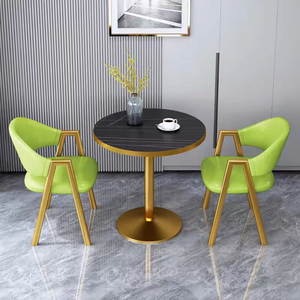 Ensembles de table et de chaises de négociation modernes et simples taquets en fer forgé meubles de hall d'hôtel commercial café restaurant - Product Image 3