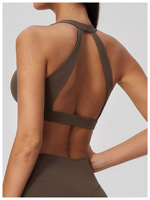 Soutien-gorge de sport pour femme à maintien moyen, extensible dans quatre directions, respirant, dos ouvert, coupe ajustée, résistant aux chocs, idéal pour le yoga et le Pilates