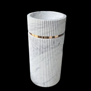 Lavabo sur pied en marbre blanc naturel pour salle de bain, <span class=keywords><strong>colonne</strong></span> de lavabo, lavabo de toilette, lavabo pas cher à vendre - Product Image 1