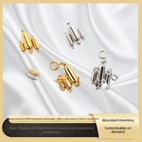 Fermoir magnétique puissant en acier inoxydable plaqué or 18 carats inaltérable, en forme de cœur, pour collier de perles DIY