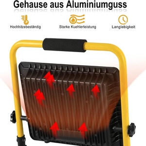 Projecteur de chantier LED 200 W avec support, lampe de travail, projecteur, lampe LED 45 W, 30 W, 50 W, 100 W, 200 W, rechargeable et portable - Product Image 6