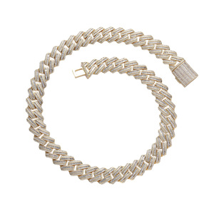 Cadena Cubana Estilo Hip Hop Miami, Brazalete Cubano con Zirconia en Forma de Rombo, Collar Lijing de Moda Tanjing - Product Image 4