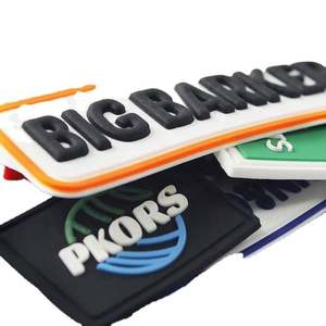 Custom Embossed Private Brand Name 3D Logo Garment Sew on Soft PVC Rubber <b>Patch</b> Labels for Clothing - Product Image 3