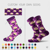Chaussettes graphiques personnalisées L&J avec logo imprimé, unisexe, amusantes, fantaisie, vente en gros, créez votre propre marque, faible MOQ