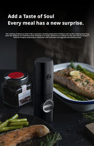 Ensemble moulin à sel et poivre automatique rechargeable USB avec lumière LED et réglage de la dose par gravité pour la vente en gros - Product Image 3