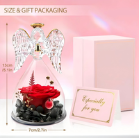 Figurine d'ange en rose éternelle - Réaliste à jamais |   Cadeaux d'anniversaire, de Noël, de la fête des mères, de la Saint-Valentin, d'anniversaire de mariage pour maman, grand-mère