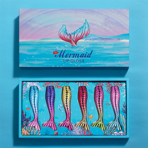 مجموعة لمعان الشفاه من ليكيرين 6 قطع بتأثير حورية البحر، ناعم كالحرير، مطفي، مقاوم للماء، طويل الأمد، لمعان شفاه سائل بالجملة - Product Image 1