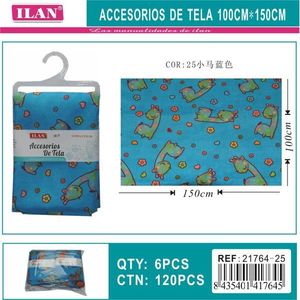 Accessorio in tessuto Ilan 100cmx150cm con motivo giraffa blu per lavori artigianali - Product Image 3