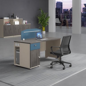 Meja kantor penjualan terbaik 3.6m Mdf 6 orang, kursi dan meja koboi untuk kantor gaya Modern Modular dapat diatur - Product Image 2