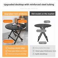 Table de salle à manger pliante en métal pour petits appartements, dortoirs, utilisation en extérieur - Portable, 4 places, antidérapante, design moderne
