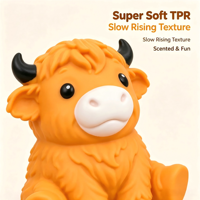 Jouet Squishy Géant Parfumé Vache des Highlands, Super Doux à Remontée Lente, Anti-Stress, Cadeau pour Enfants