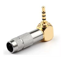 Connecteur de fil de casque mâle à 4 pôles à angle droit de 2,5 mm pour câble de 6 mm