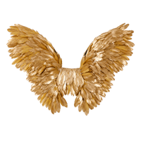 Ailes d'ange en plumes d'oie dorées de qualité supérieure pour défilé de carnaval brésilien, spectacle de burlesque, performance de danse, tenue de club