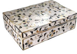 Joyero de diseño moderno marroquí con diseño de madreperla con incrustaciones de flores para decoración del hogar y regalo para mejorar - Product Image 2