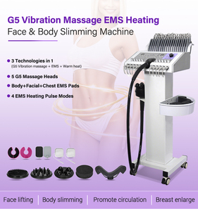 Rouleau de massage vibrant multifonctionnel G5, chauffage <span class=keywords><strong>EMS</strong></span>, 3 en 1, machine de remodelage du visage et du corps - Product Image 2