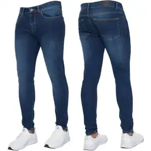 Calça jeans personalizada masculina, fornecedor de marcas internacionais personalizado skinny stretch para homens slim fit