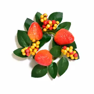 Bouquet de fraises artificielles avec feuilles et fruits mini guirlande décorations de Noël