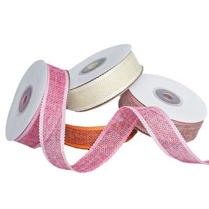 Ruban en tissu imitation lin à bords ondulés pour couture, idéal pour emballage cadeau DIY, décoration de mariage papillon, <span class=keywords><strong>bobine</strong></span> - Product Image 5