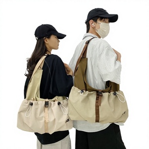 Sac à Dos/tote Bag Style Japonais Unisexe Gris Toile Imperméable