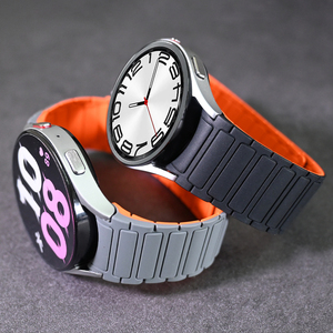 สายซิลิโคนสำหรับ Samsung <span class=keywords><strong>Galaxy</strong></span> <span class=keywords><strong>Watch</strong></span> 7 6 5 <span class=keywords><strong>4</strong></span> 45มม. 44มม. 6คลาสสิกไม่มีช่องว่างสายรัดข้อมือแม่เหล็ก7 6 40มม. 47มม. 43มม. - Product Image 2