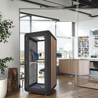 Module de bureau modulaire portable en acier moderne, à hauteur réglable, avec panneaux mobiles et insonorisation 40 dB pour immeubles de bureaux