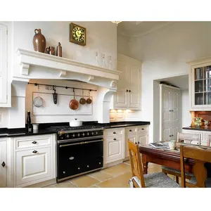 Nicoarmário de cozinha, armário de cozinha de madeira sólida branco rústico para fazenda casa