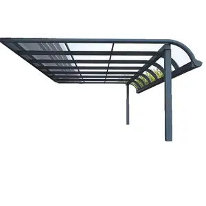 Cobertura de alumínio impermeável para cobertura de pátio, coberto de chuva para varanda externa, toldo com postes, telhado de policarbonato