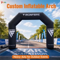 Arche gonflable de départ et d'arrivée pour marathon |   Arche d'entrée pour courses en plein air, pour événements sportifs et publicité, 6-8 pieds de haut, avec ventilateur intégré, facile à monter