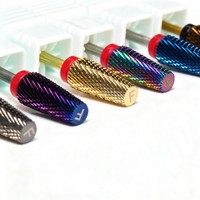 Fraise à ongles en carbure de tungstène de haute qualité, coupe croisée, forme flamme, pour la décoration de manucure