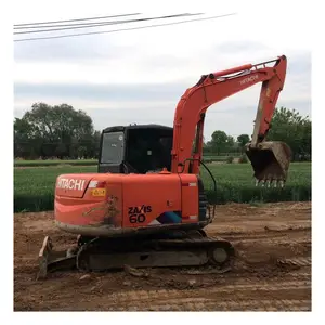 Mini escavadeira de maquinaria de construção, escavadeira usada 6 toneladas carachi zaxis 60