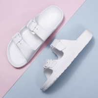 Sandales de sport unisexes à deux sangles en EVA pour hommes et femmes, avec boucle réglable, tongs d'été, logo personnalisé