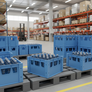 KS 800 Industrial Heavy Duty Stackable Liquid Bottle Carrier 24 Bottles Capacity <b>Plastic</b> <b>Crate</b> for Logistics Storage - Product Image 3