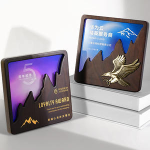 Placa de madera personalizada al por mayor, impresión UV personalizada, grabado, cristal, metal, águila, Medalla creativa, trofeo de placa de premio de nogal/<span class=keywords><strong>haya</strong></span> - Product Image 5