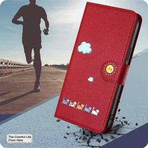 Custodia a libro in pelle anti-caduta con motivo gatto e nuvole, chiusura magnetica e guscio interno antiurto per <span class=keywords><strong>iPhone</strong></span> 15 - Product Image 3