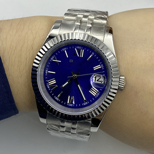 Luxury Men's <b>Automatic</b> Mechanical Watch with Roman Numeral Dial NH35 Movement Magnifier Waterproof Feature Business <b>Wristwatch</b> - Product Image 2