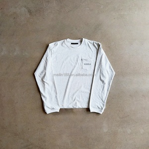 เสื้อเชิ้ตแขนยาวทรงหลวมคอกลม ผ้าฝ้าย 100% เสื้อยืดแขนยาวลำลอง เสื้อเปล่าแขนยาว เสื้อเชิ้ตแขนยาวแบบพื้นฐาน - Product Image 1