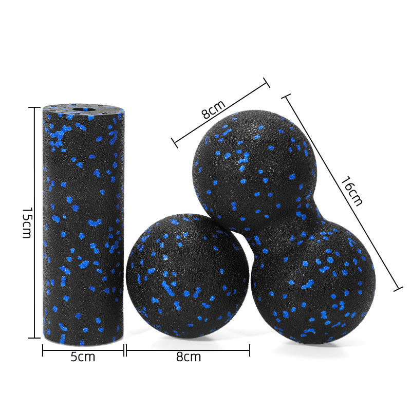 ลูกกลม8ซม. + ลูกถั่วลิสง8ซม. + เพลาขนาดเล็ก/สีดำและสีฟ้า