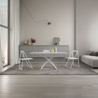 Table à café/salle à manger pliante extensible moderne en bois et acier, gain de place, pour salon et salle à manger