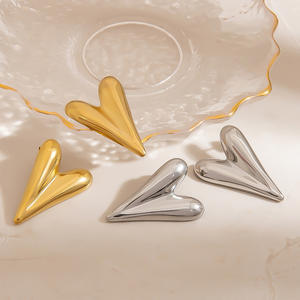 Heart Shape <b>Titanium</b> Steel <b>Stud</b> Earrings For Women Fashion Jewelry Lightweight Elegant Design Ins Style Earrings - Product Image 4