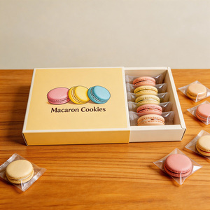 Boîtes à tiroirs <span class=keywords><strong>en</strong></span> papier imprimées sur mesure pour biscuits – Tailles, couleurs et logo personnalisés pour boulangeries et emballages cadeaux - Product Image 1