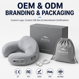 Oreiller de massage chauffant pour le cou en mousse à mémoire de forme en U, avec modes de pétrissage 3D, commande latérale et conception rechargeable USB-C pour les voyages - Product Image 3