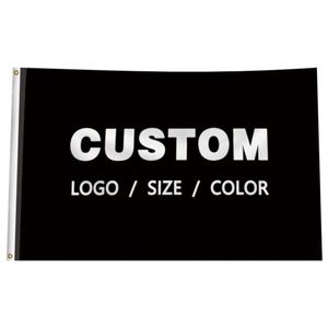 Custom 3X5ft Double Sided Waterproof Outdoor Thermal Transfer Printed Knitted Polyester Aluminum Flagpole Promotional <b>Flags</b> - Product Image 1