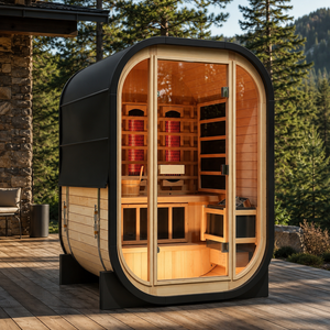 HG 2 Person Outdoor Infrared Canadian Hemlock <b>Red</b> Cedar Wooden Home Room Custom Size Easy Installation - Product Image 2