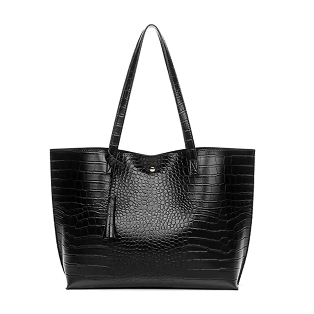 Women's Soft Faux Leather Tote Shoulder Bag,Wholesale Big Capacity Tassel Handbag